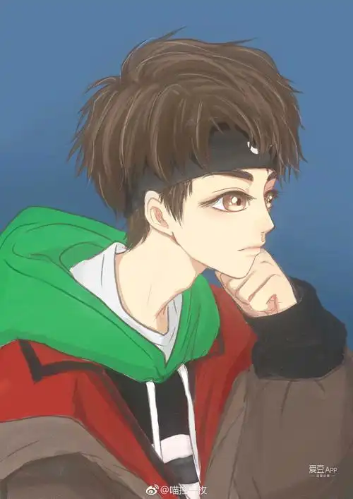 [王俊凯][分享]180319 饭绘王俊凯托腮照 瓜子脸大眼睛超级帅