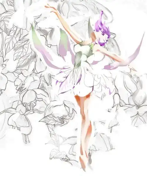 倒挂金钟花卉拟人