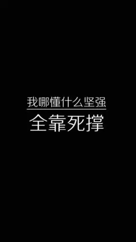 我哪懂什么坚强,全靠死撑黑底白字文字壁纸