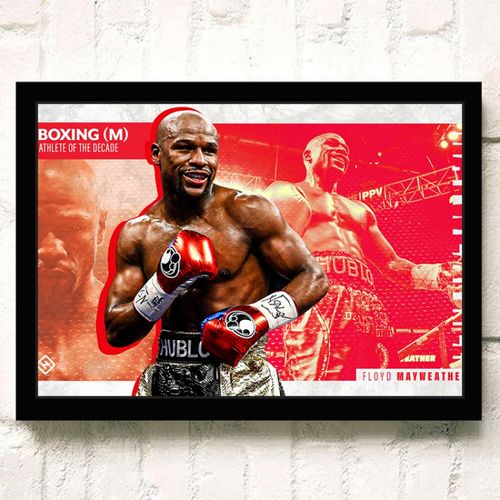 狼天影 梅威瑟海报墙贴画拳击格斗搏击武馆健身房墙上床头贴纸可定制