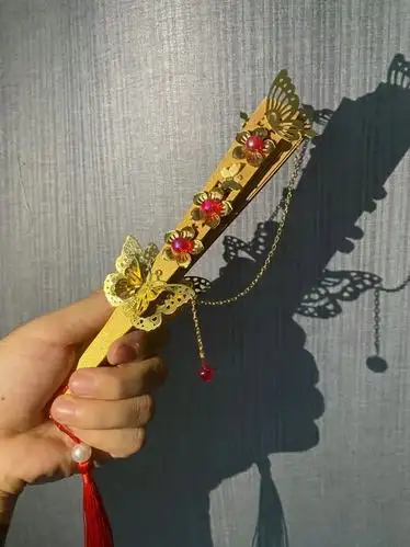 天官赐福花城金箔扇谢cos周边古风复古扇子扇子