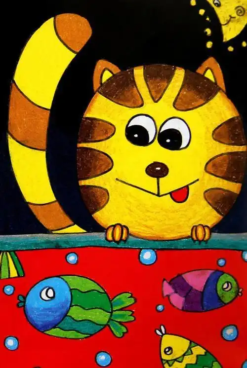 小动物的简笔画彩色可爱儿童画