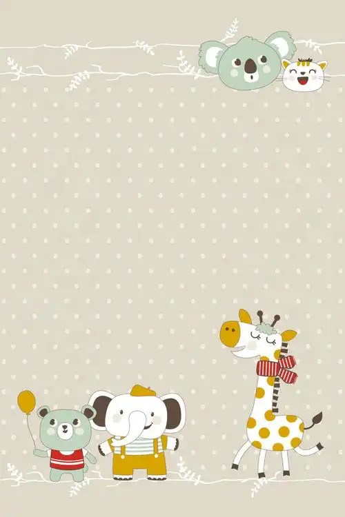 矢量卡通可爱动物气球蓝色商业广告海报背景