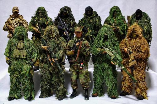 1:6 军事 兵人 狙击手 吉利服 diy改造 代工 定制