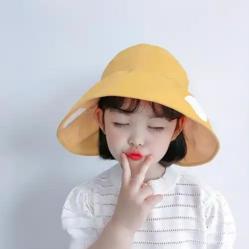 儿童顶帽新款夏季小学生出游大檐盆百搭女童防晒帽子