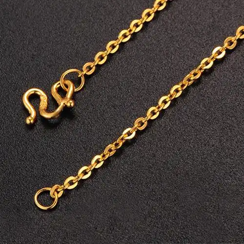 gzuan古钻珠宝黄金项链足金闪o链女士款时尚锁骨项链hjx0002