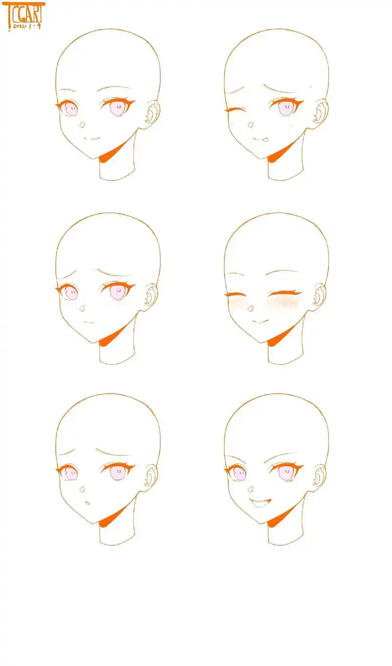 于是画了一些脸部素 - 抖音