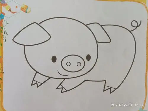 苗苗五班:《小胖猪》涂色