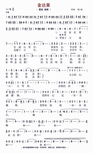 金达莱 晟瑶 歌谱赞美歌谱