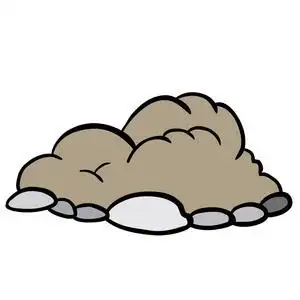 泥土手绘一堆泥土的手绘卡通插图照片