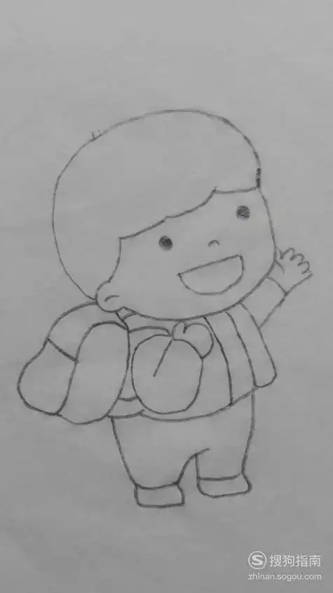 如何画小男孩上学的简笔画懂得这些技巧就够了小学生背书包上学简笔画