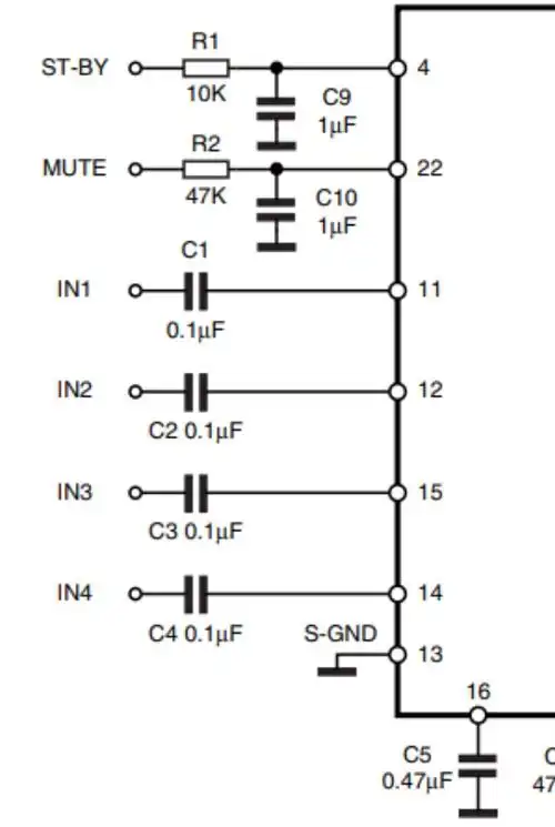 你好请问tad7388a接哪个脚可以迁出音频接功放呢?需要焊接什么零件