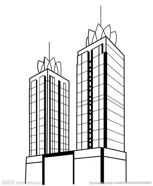 双子星大楼简笔画
