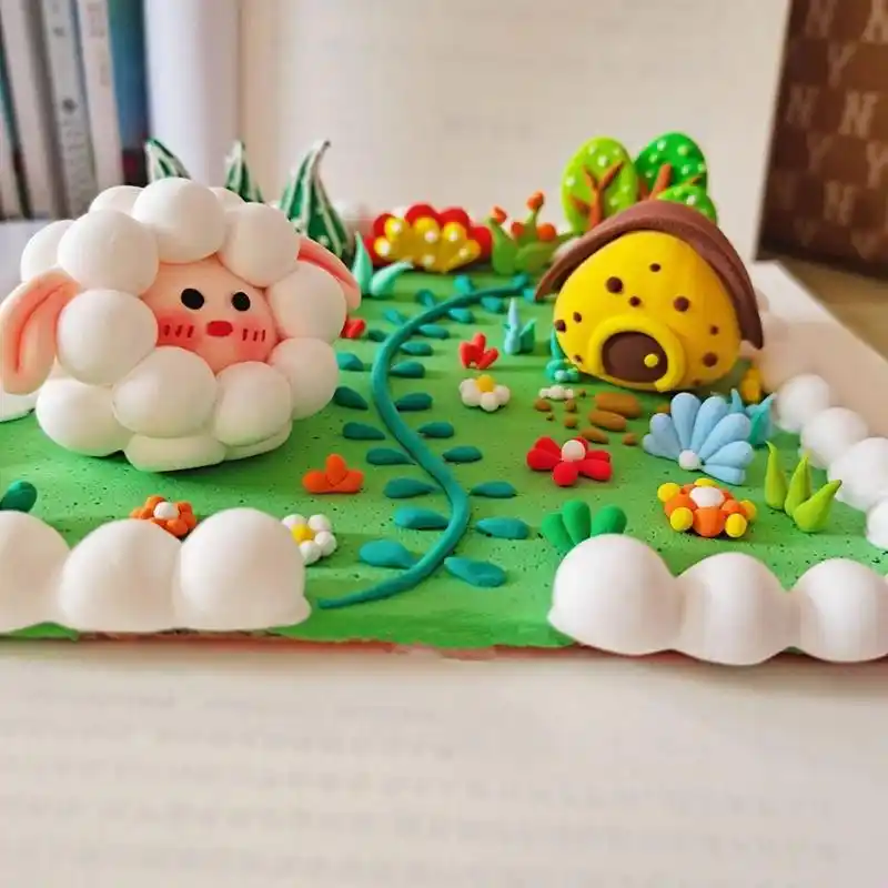 超轻黏土情景作品《我的花园93》 超轻黏土情景作品《我的花园93