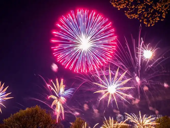 大五彩缤纷的烟花