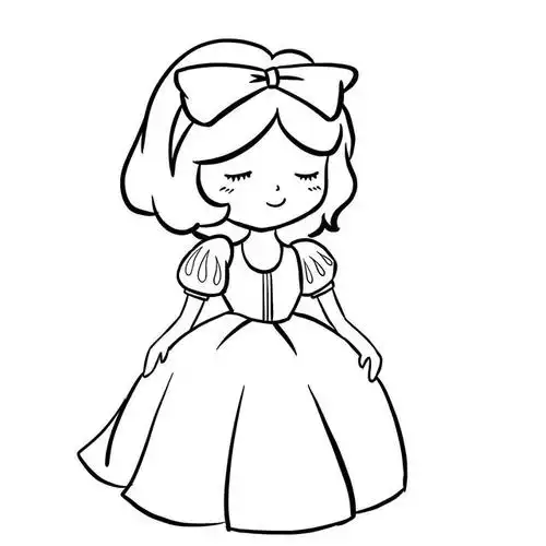 白雪公主简笔画画画步骤简单易画