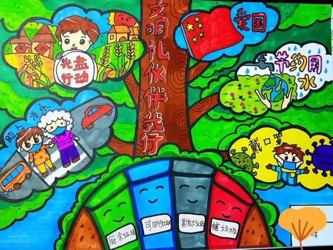 文明礼仪主题绘画