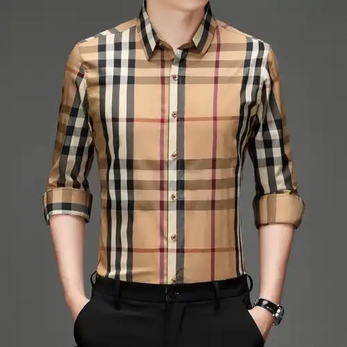 lvнck奢侈品牌秋冬新款男士时尚休闲格子长袖衬衫衬衣大气男装