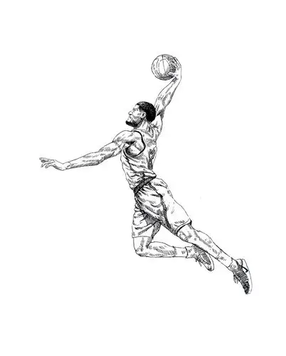 nba明星插画,快速用线条表达的体积,把握运动员的特征用最简单的线