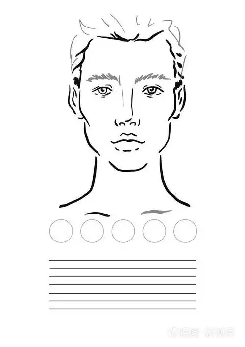 人脸图表化妆师空白.模板插图