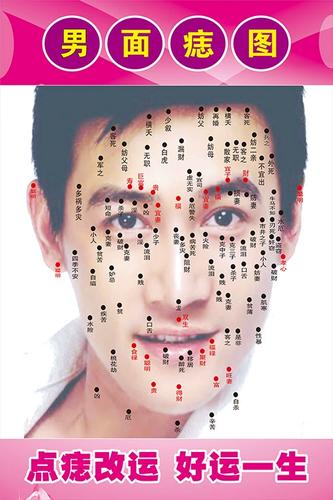 男女脸部点痣祛痣祛斑海报图片面痣面相取痣去痣挂图除痣广告贴纸