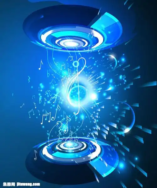 分辨率:    dpi 方式:集图网 矢量素材 底纹边框 底纹背景 > 蓝色音乐