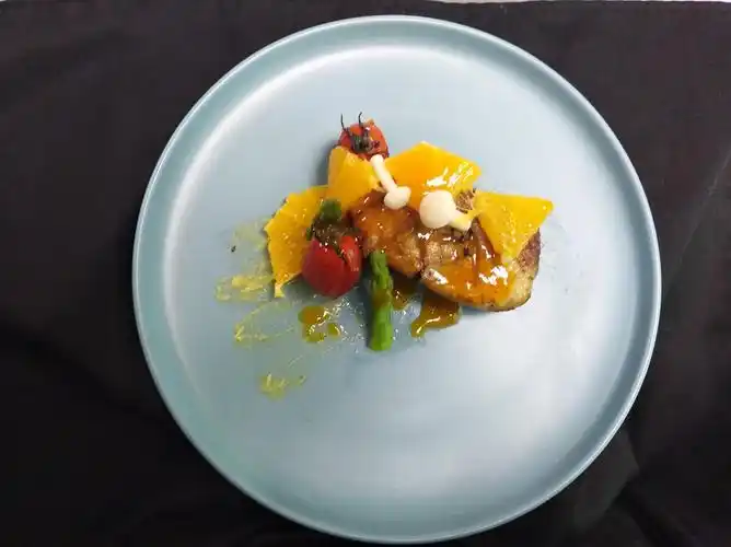 法式香橙鸭胸四个摆盘不一样的