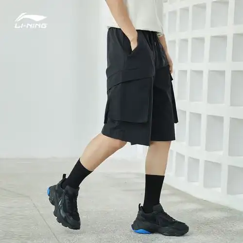 中国李宁短裤男裤2021夏季新款运动时尚系列潮流百搭工装裤五分裤