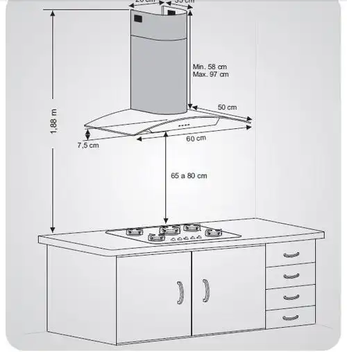 厨房抽油烟机安装尺寸图
