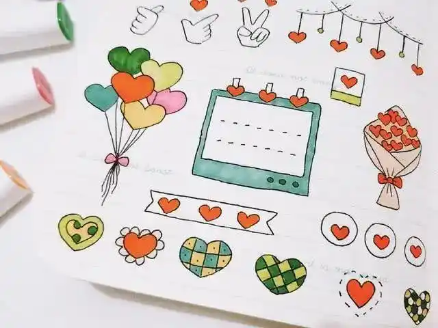 手帐本简笔画可爱简单