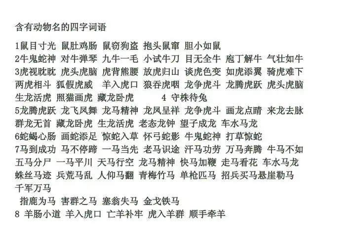 带动物四字词语.docx 3页