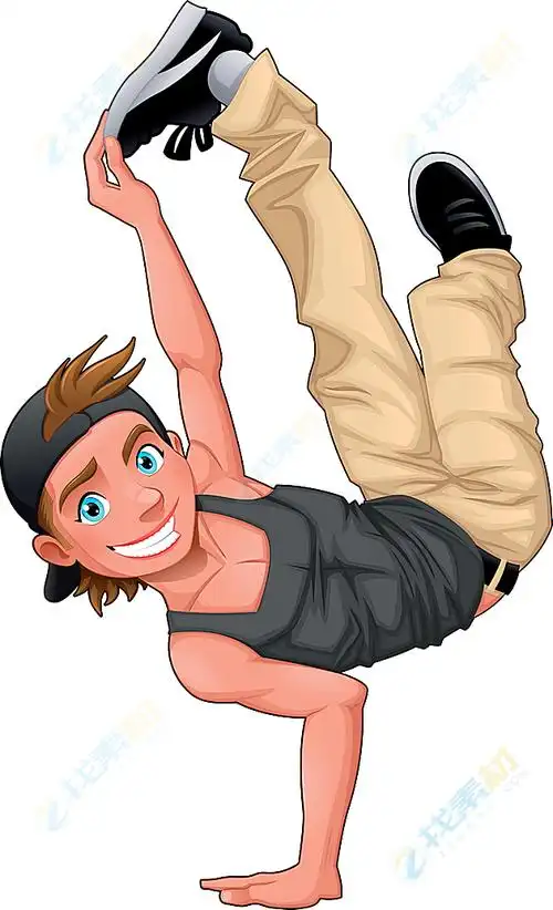 设计模板 人物生活 卡通街舞男子矢量素材下载