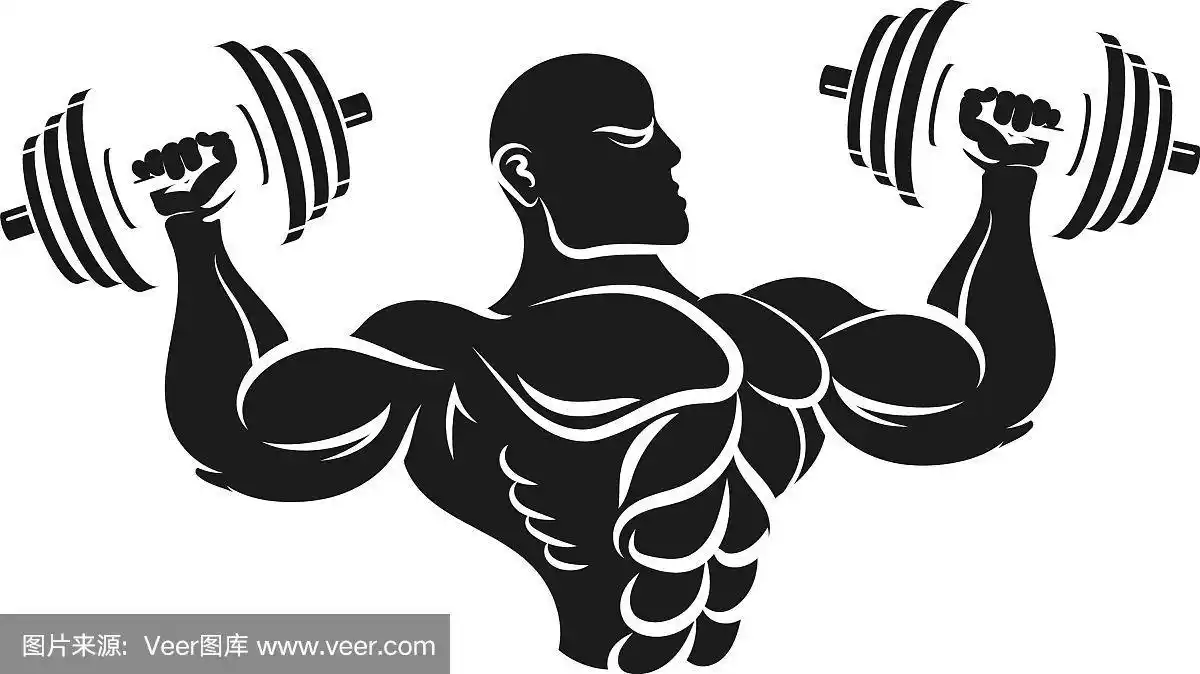 运动员哑铃剪影