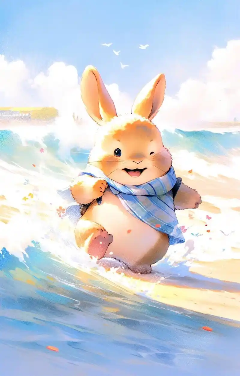 今天是只肉嘟嘟的小兔子,毛茸茸的,好可爱! #二次元# #动漫