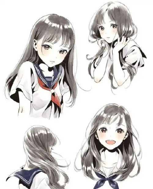 动漫插画空气刘海大波浪的万能绘制教程