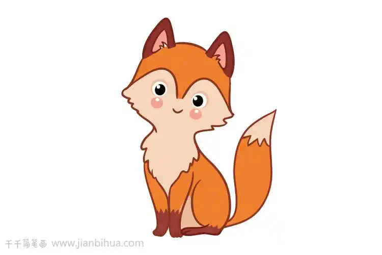 狐狸简笔画图片大全,狐狸简笔画大全带颜色	,狐狸简笔画彩色,卡通狐狸