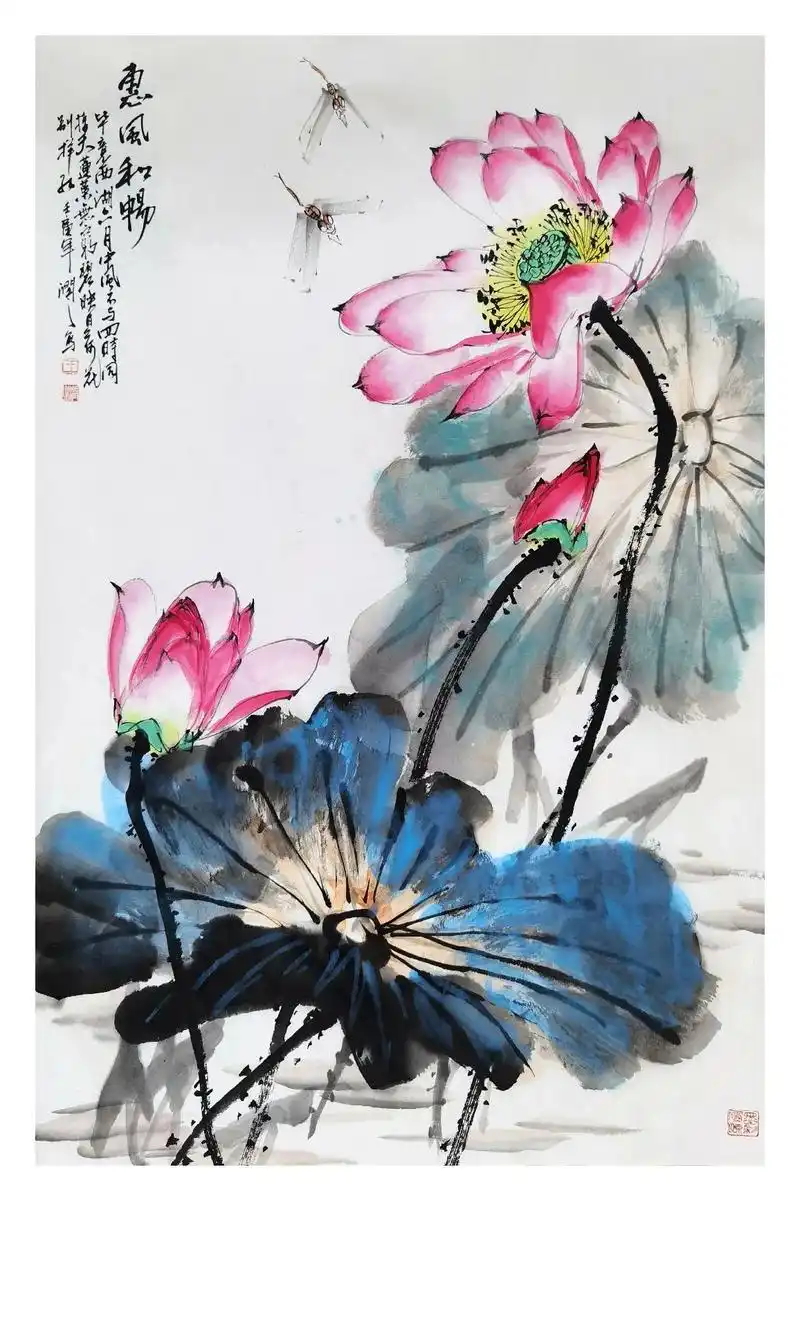 和气致祥.#原创 #抖出我的艺术 #国风古韵 #国画荷花 - 抖音