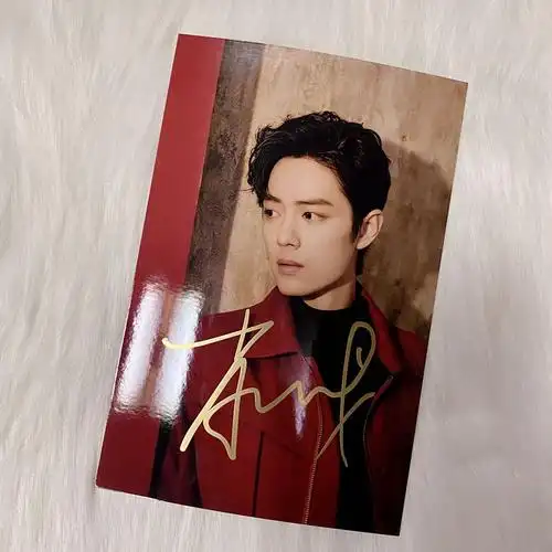 肖战笔签名照片无印刷时尚周边战战签名照 非印刷非仿 战战14【图片