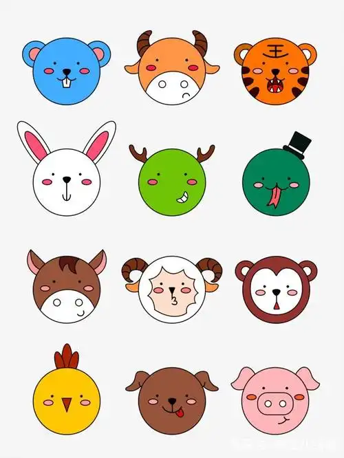 萌萌哒12生肖简笔画