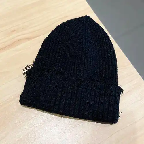 帽子是一种法器的优惠券大全—日本潮牌磨边破洞针织毛线帽子女秋冬季