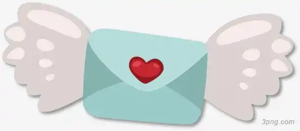 爱心信封png素材透明免抠图片-节日元素