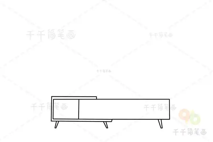 电视柜简笔画 亲子动手一起画_生活用品简笔画