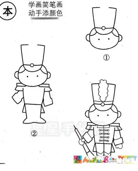 英国士兵队列简笔画