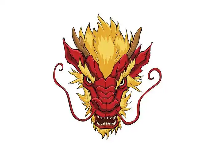 中国龙头像简笔画图片