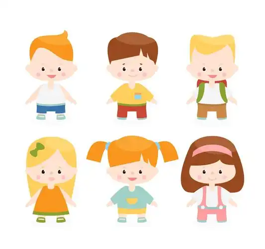 6款创意儿童形象设计矢量素材_矢量人物_懒人图库