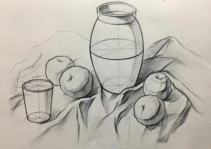 临摹组合静物组合—素描速写静物提高训练