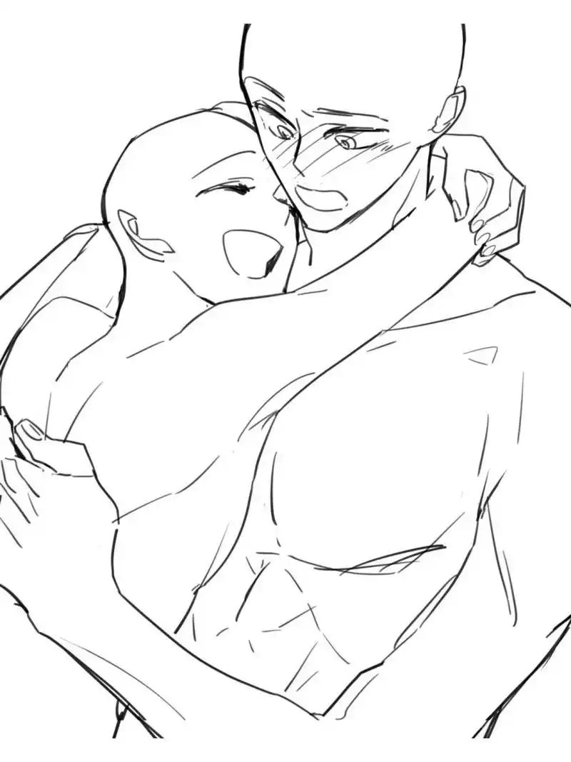 【绘画素材】情侣cp绘画线稿参考 今日分享一波甜甜的情侣cp线稿素材