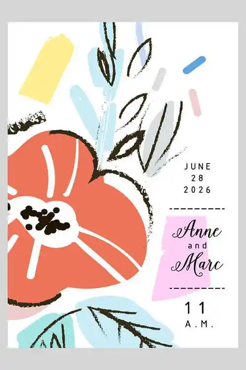 图片-简约花卉手绘海报设计素材-简约花卉手绘海报模板下载-众图网