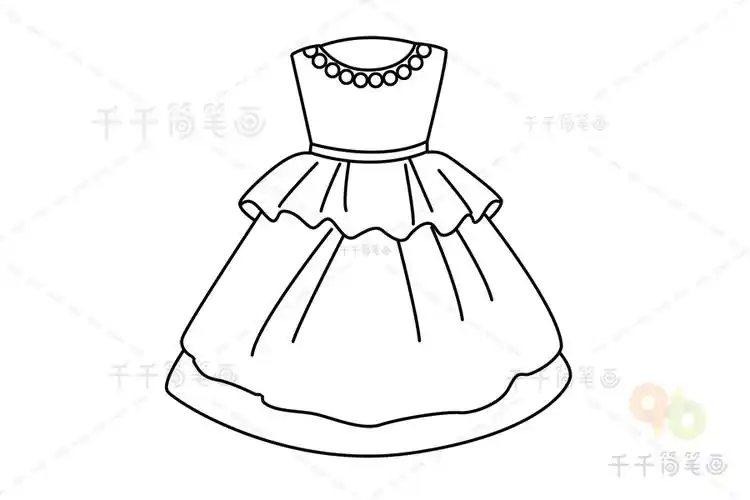 公主裙简笔画简单漂亮