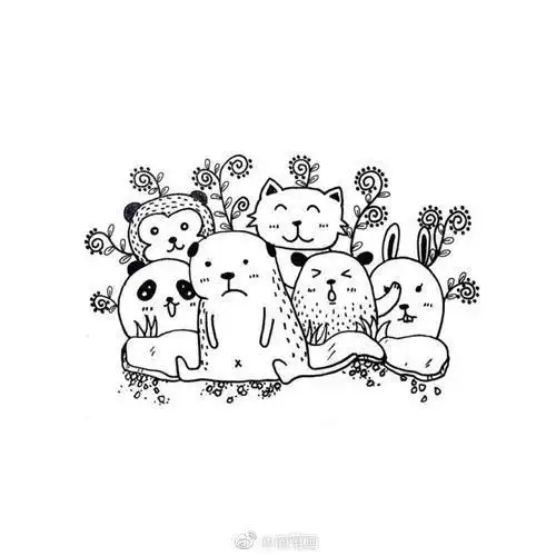 简笔画全身黑白简单 简笔画图片大全-普车都